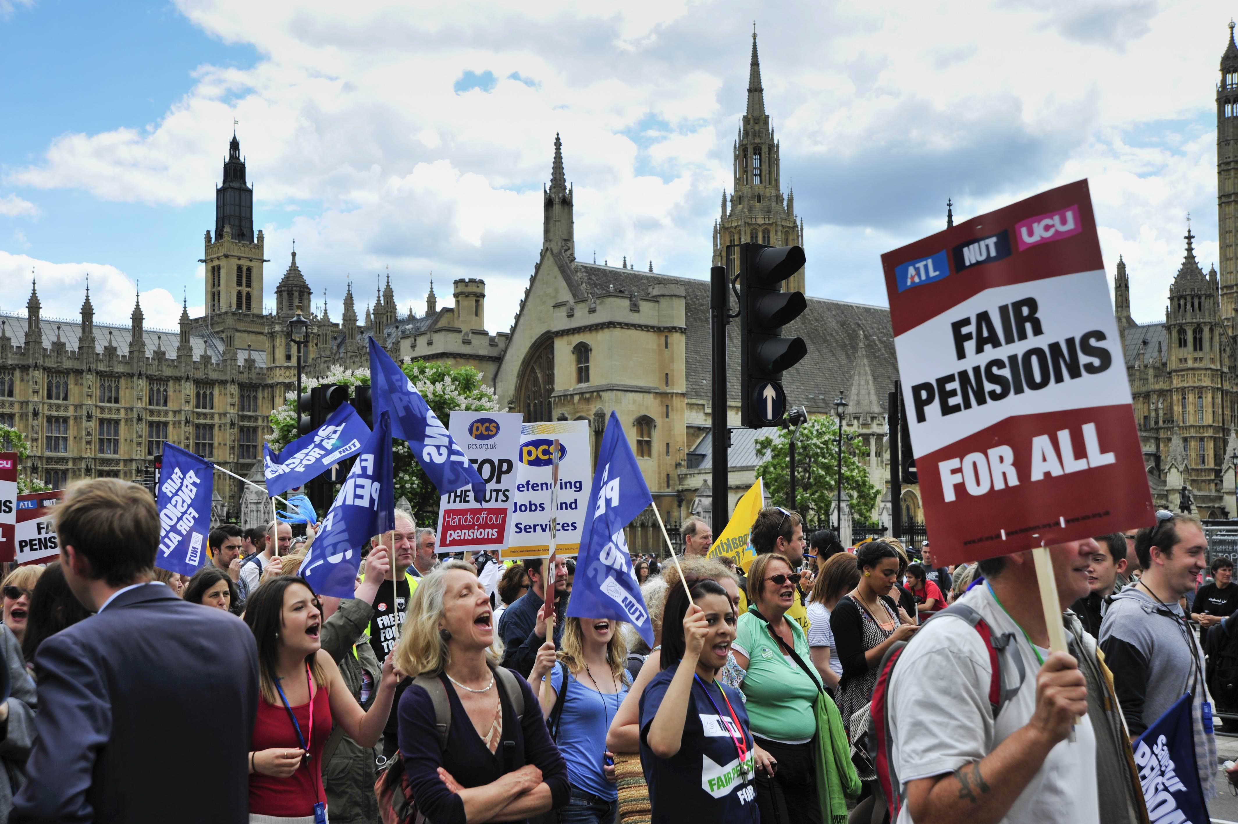 Trade union protest outside UK Parliament